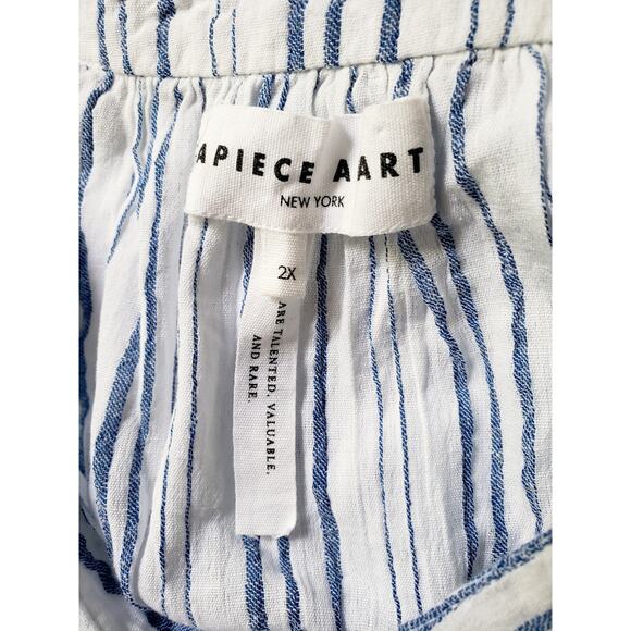 Apiece Apart Mitte Top Blue/White Stripes SIze 2X - Picture 8 of 10